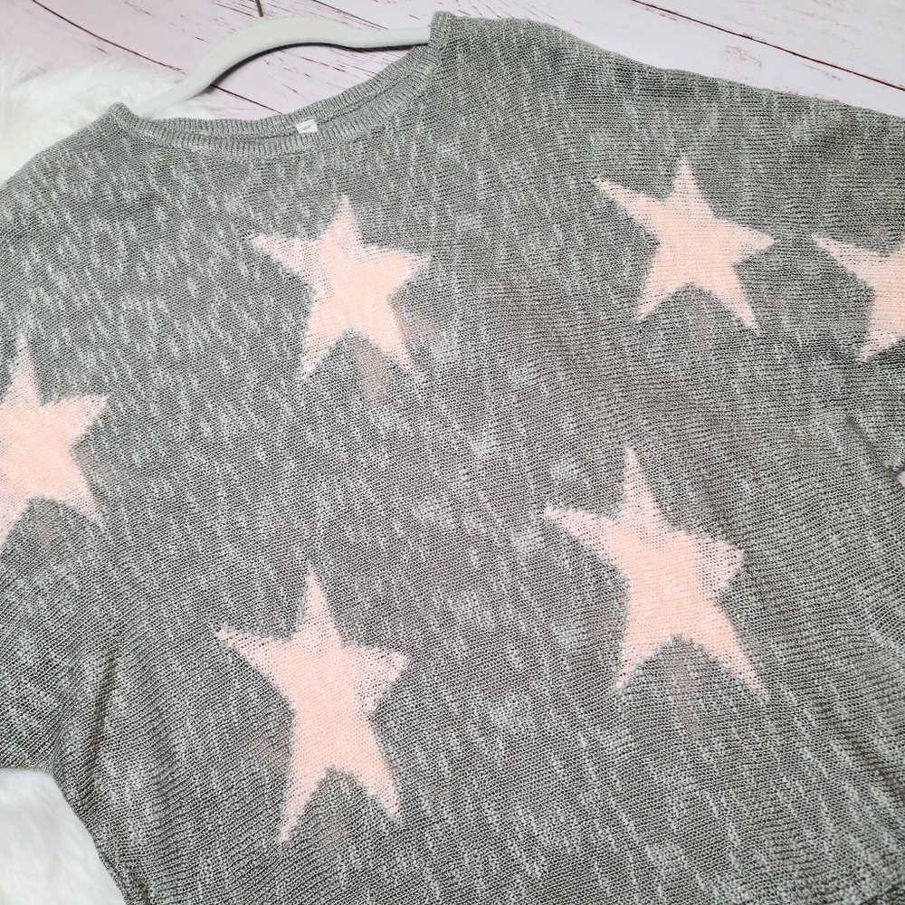 WISHLIST SWEATER WITH STAR PRINT GREY SIZE S/M